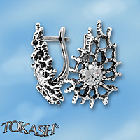 Silver Earings with stone 122968