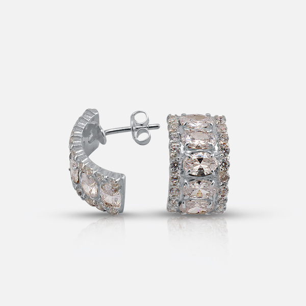 Silver Earings with stones 140308