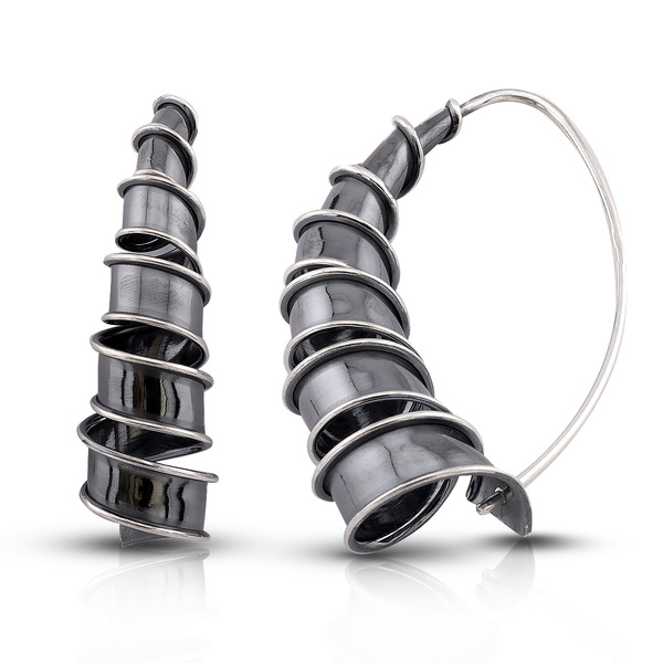 silver earrings hollow 401070