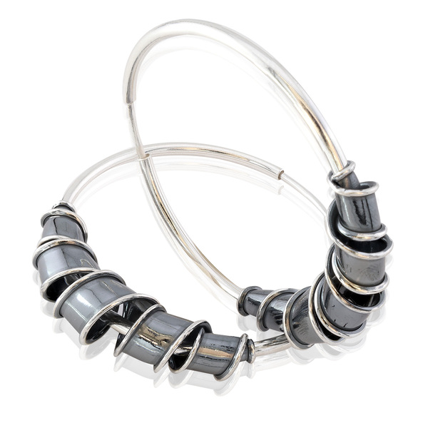 silver earrings hollow 401071