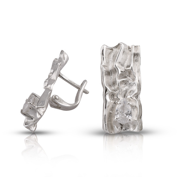 Silver Earings with stone 122389