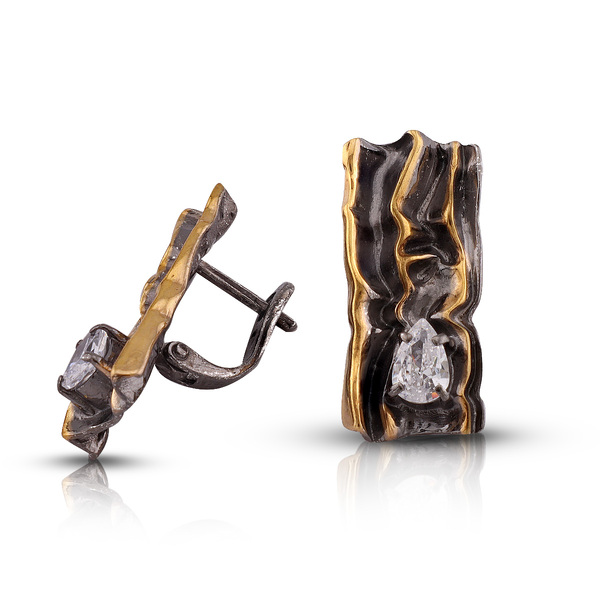 Silver Earings stones 128389