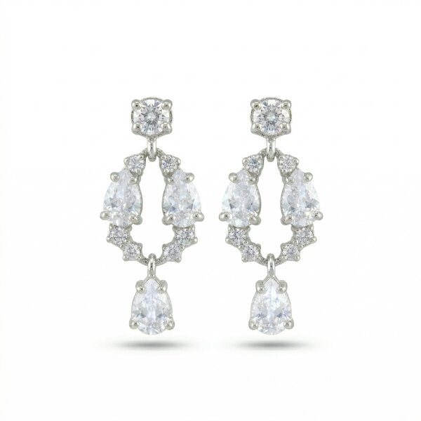 Silver Earings stones 137611
