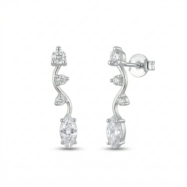 silver earrings 139629