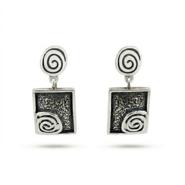 silver earrings 133672