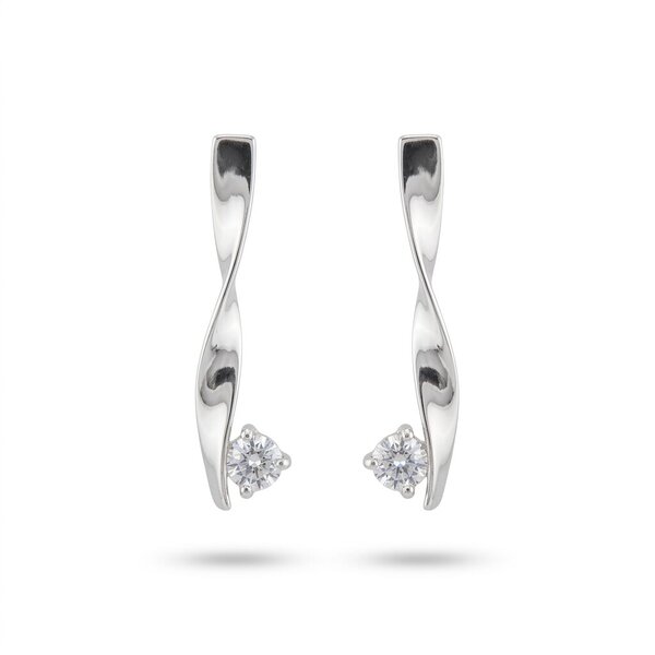 Silver Earings with stone 121289