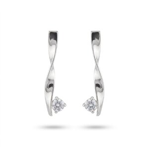 Silver earrings with CZ - Silver Earings with stone - 121289