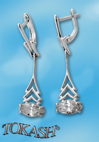 Silver Earings with stone 121480