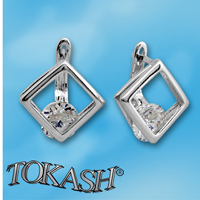 Silver Earings with stone 121478