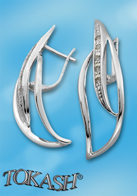 Silver Earings stones 137935