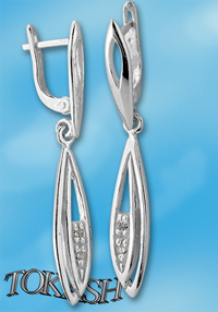 Silver Earings stones 138936
