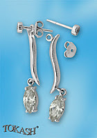 Silver Earings with stone 122594