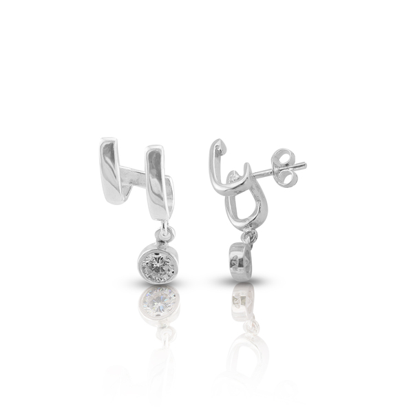 Silver Earings with stone 121607