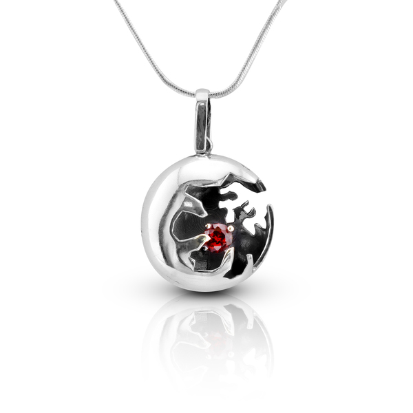 silver pendant stone 182464