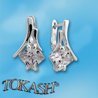 Silver Earings with stone 121473