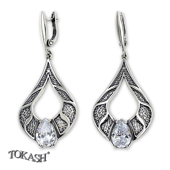 Silver Earings with stones 130137