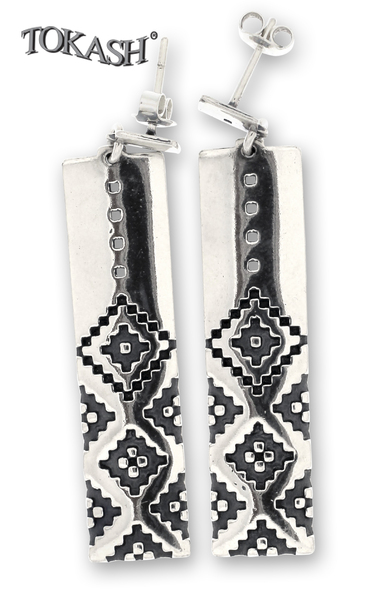 Silver Earings stone 131654