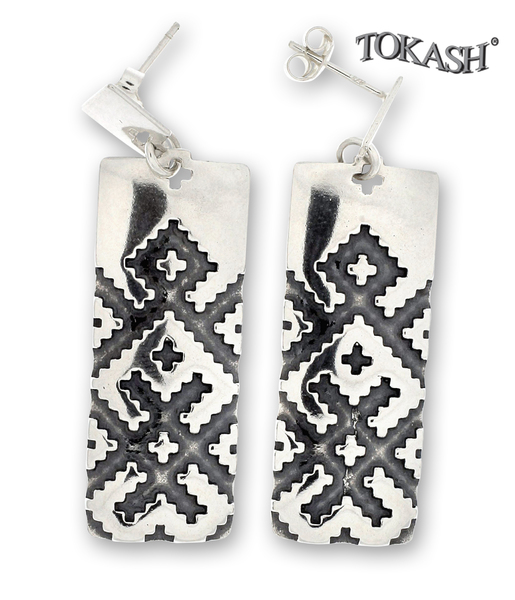 Silver Earings stone 131653