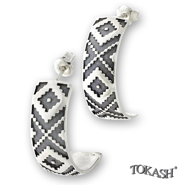 Silver Earings stone 131301