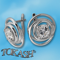 Silver Earings with stones 130916