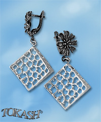 Silver Earings stone 131969.1