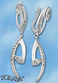 Silver Earings with stones 140975