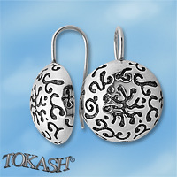 Silver Earings stones 136993