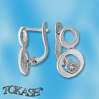 Silver Earings with stone 114554