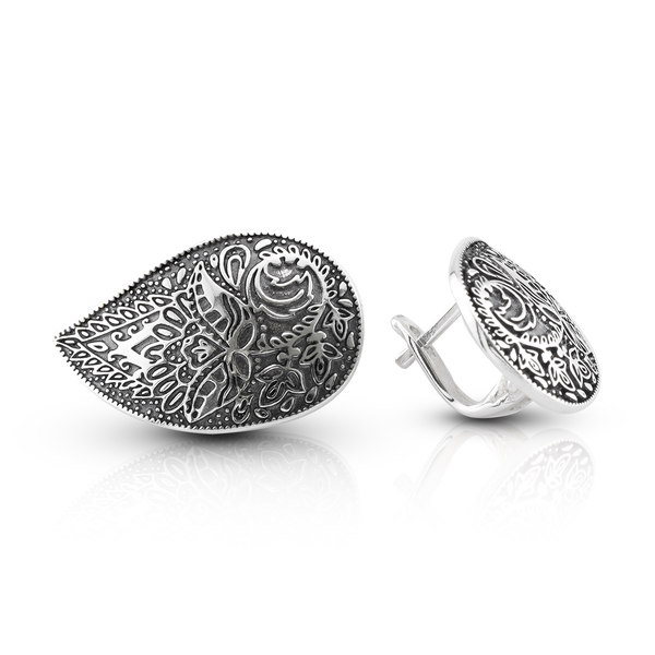 Silver Earings stones 136452