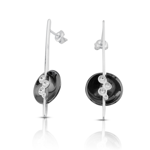 Silver Earings stones 128089