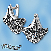 Silver Earings stone 131992